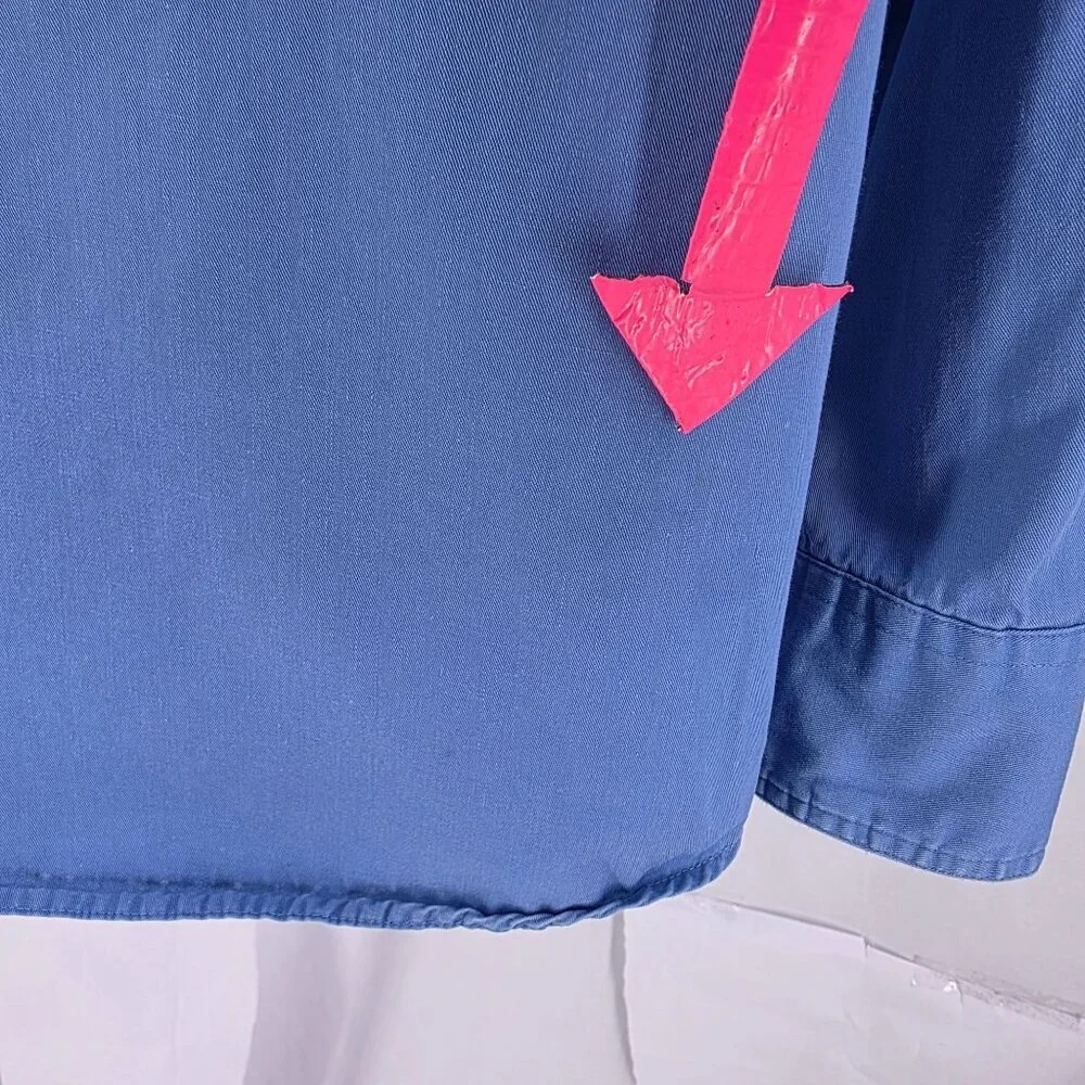Vintage The North Face Mens XL Shirt Harp Seal Button Down Blue Long Sleeve 90s